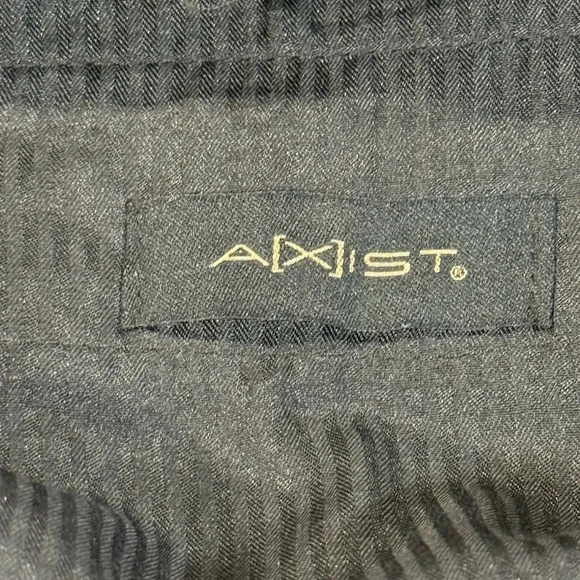 🍀2/$22 Axist 34x32 Pleated Front Pinstriped Cuffed Hem Black Dress Pants Mens - Picture 7 of 12